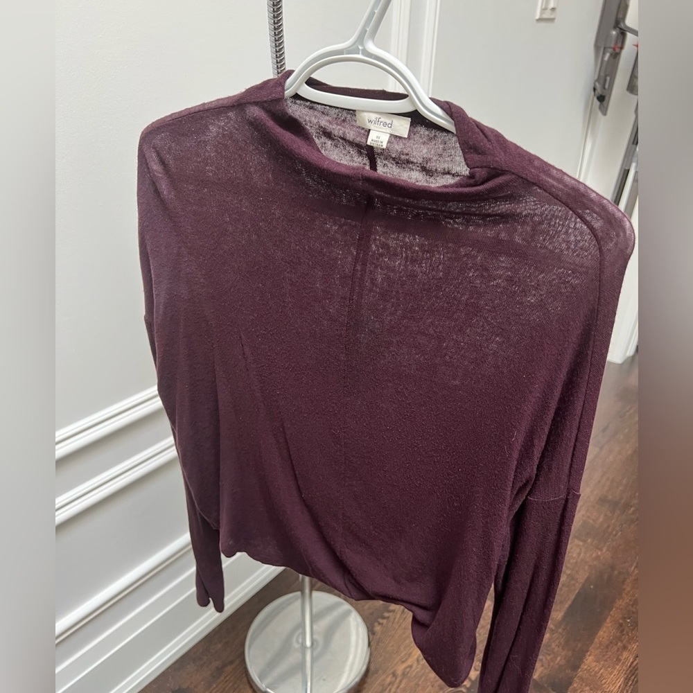 Aritzia burgundy turtleneck blouse - Picture 6 of 8
